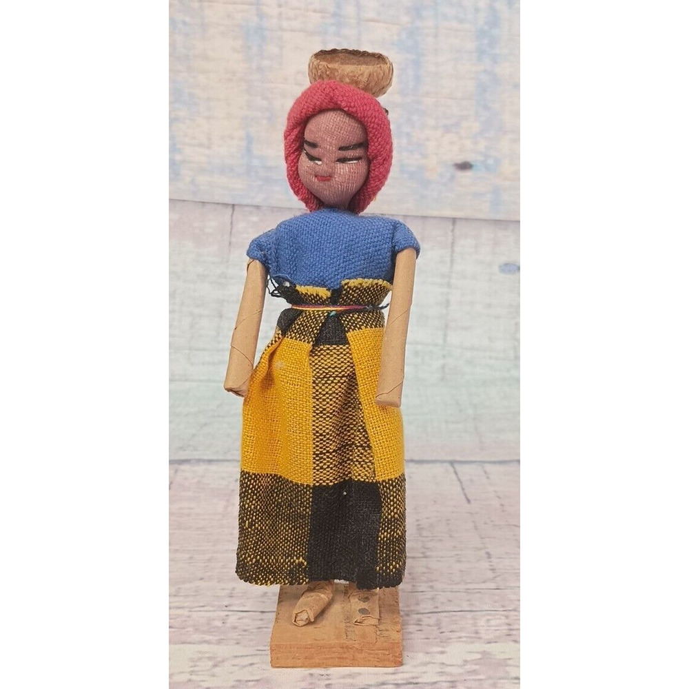 South American Souvenir Doll Handmade Folk Art Guatemalan - 6" Tall